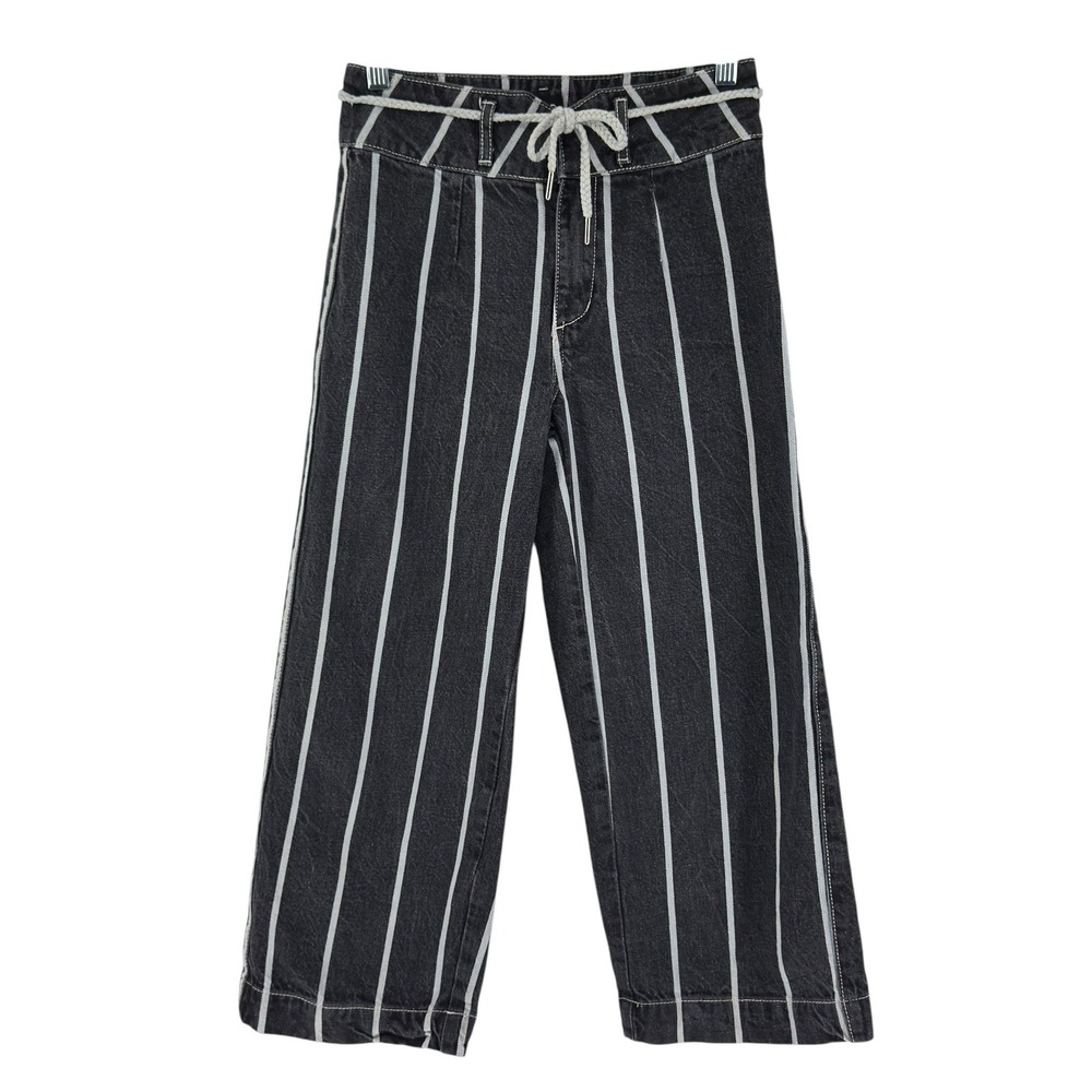 BDG Urban Outfitters‎ Wide Leg Crop Jeans 25 Gray Stripe Y2K Indie Sleeze